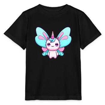 variation 21753aMétamorphose du papillon licorne - T-shirt bio MINI CREATOR Stanley/Stella Enfant - noir - Devant - Mikhail (115cm)