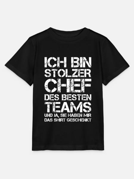 Stolzer Chef Des Besten Teams Shirt Geschenkt Boss - Stanley/Stella Kinder T-Shirt MINI CREATOR - Schwarz