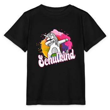 Cool dabbing unicorn: Finally schoolchild! - Stanley/Stella MINI CREATOR Kids’ T-Shirt - black - Front - Mikhail (115cm)