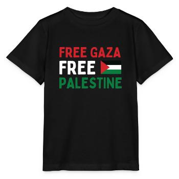 FREI FÜR Gaza FREI für Palästina - Stanley/Stella Kinder T-Shirt MINI CREATOR  - Schwarz - Vorne - Mikhail (115cm)