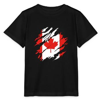 Drapeau canada feuille d'érable feuille d'érable fissures - T-shirt bio MINI CREATOR Stanley/Stella Enfant - noir - Devant - Mikhail (115cm)