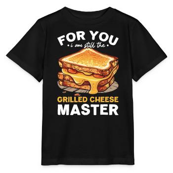 Love Grilled Cheese Please Cheesemaker Cheesy Food - Stanley/Stella MINI CREATOR Kids’ T-Shirt - black - Front - Mikhail (115cm)