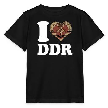 I Love DDR - Heart - Ostalgie - Stanley/Stella MINI CREATOR Kids’ T-Shirt - black - Front - Mikhail (115cm)