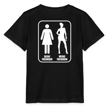 Deine Freundin - meine Freundin, Vergleich - Stanley/Stella Kinder T-Shirt MINI CREATOR  - Schwarz - Vorne - Mikhail (115cm)
