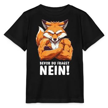 Renard, Forêt, Animal, Nature Sauvage Avant de demander Non - T-shirt bio MINI CREATOR Stanley/Stella Enfant - noir - Devant - Mikhail (115cm)