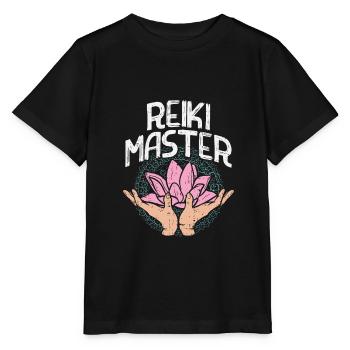 Spirituelle Heilung - ReikiMeister - Lotusblume - Stanley/Stella Kinder T-Shirt MINI CREATOR  - Schwarz - Vorne - Mikhail (115cm)