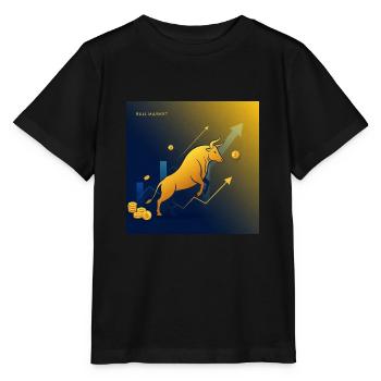 Goldener Trading Bulle - Erfolg, Reichtum, Geld - Stanley/Stella Kinder T-Shirt MINI CREATOR  - Schwarz - Vorne - Mikhail (115cm)