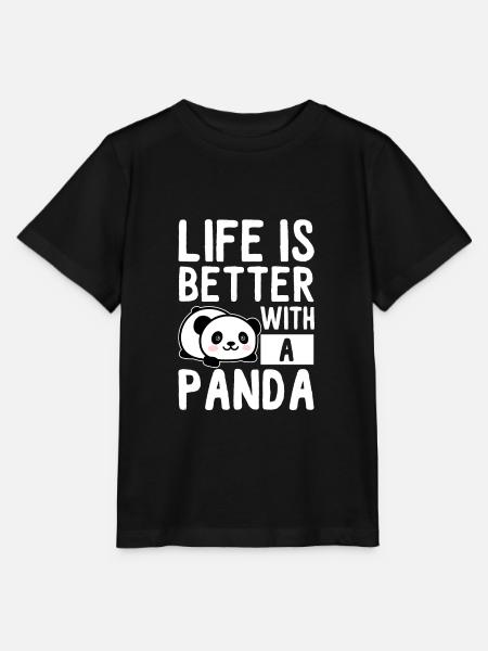 Panda - Stanley/Stella Kinder T-Shirt MINI CREATOR - Schwarz