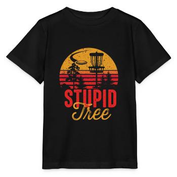 Stupid Tree Frisbee Disc Golf Design - Stanley/Stella Kinder T-Shirt MINI CREATOR  - Schwarz - Vorne - Mikhail (115cm)