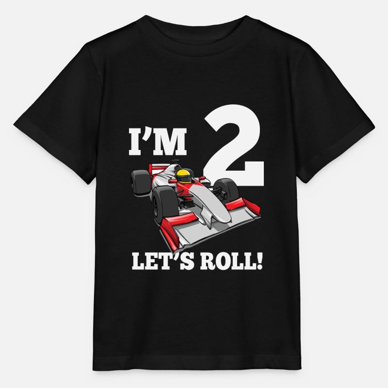 Ich Bin 2 Let's Roll Rennwagen für 2-jährige - Stanley/Stella Kinder T-Shirt MINI CREATOR  - Schwarz