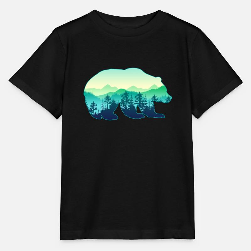 Jäger Bergsteiger Wanderer Bär - Stanley/Stella Kinder T-Shirt MINI CREATOR  - Schwarz