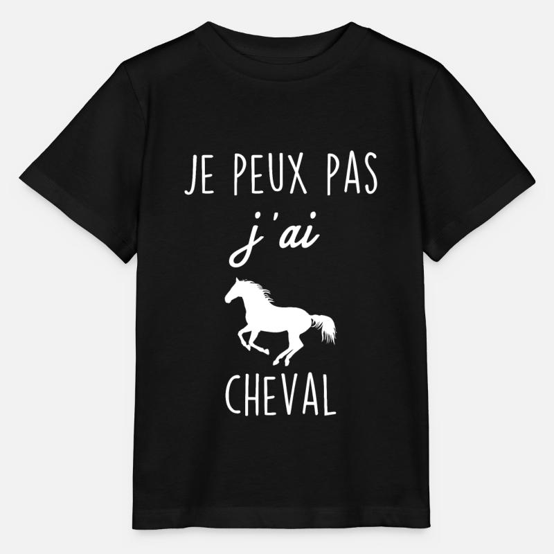 Je Peux Pas j'ai Cheval - T-shirt bio MINI CREATOR Stanley/Stella Enfant - noir