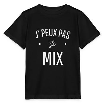 JE PEUX PAS JE MIX idée cadeau dj humour - T-shirt bio MINI CREATOR Stanley/Stella Enfant - noir - Devant - Mikhail (115cm)