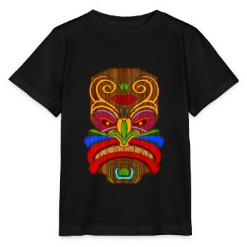 Tiki Paradise Tiki Masque Hawaii Été - T-shirt bio MINI CREATOR Stanley/Stella Enfant - noir - Devant - Mikhail (115cm)