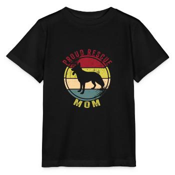 Schäferhund Rettungshund - Stanley/Stella Kinder T-Shirt MINI CREATOR  - Schwarz - Vorne - Mikhail (115cm)