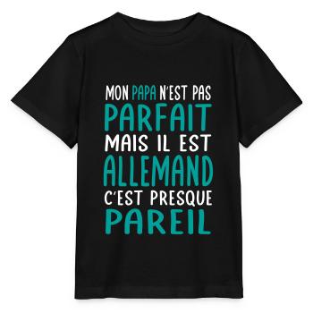 Mon papa n'est pas parfait - Allemand - T-shirt bio MINI CREATOR Stanley/Stella Enfant - noir - Devant - Mikhail (115cm)