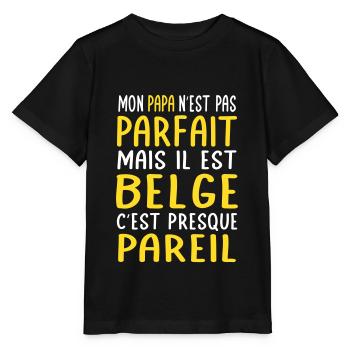 Mon papa n'est pas parfait - Belge - T-shirt bio MINI CREATOR Stanley/Stella Enfant - noir - Devant - Mikhail (115cm)