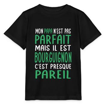 Mon papa n'est pas parfait - Bourguignon - T-shirt bio MINI CREATOR Stanley/Stella Enfant - noir - Devant - Mikhail (115cm)