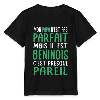 Mon papa n'est pas parfait - Béninois - T-shirt bio MINI CREATOR Stanley/Stella Enfant - noir - Devant - Mikhail (115cm)
