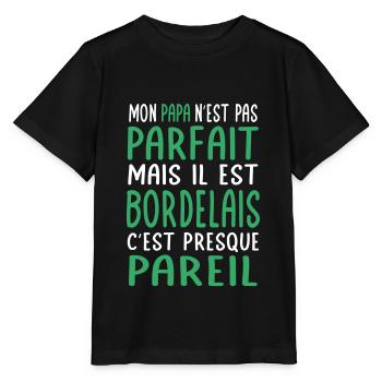 Mon papa n'est pas parfait - Bordelais - T-shirt bio MINI CREATOR Stanley/Stella Enfant - noir - Devant - Mikhail (115cm)