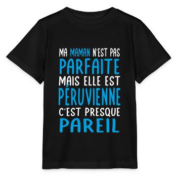 Ma maman n'est pas parfaite - Péruvienne - T-shirt bio MINI CREATOR Stanley/Stella Enfant - noir - Devant - Mikhail (115cm)