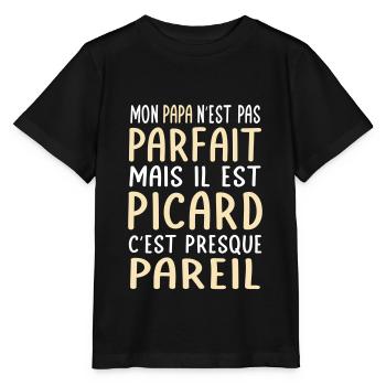Mon papa n'est pas parfait - Picard - T-shirt bio MINI CREATOR Stanley/Stella Enfant - noir - Devant - Mikhail (115cm)