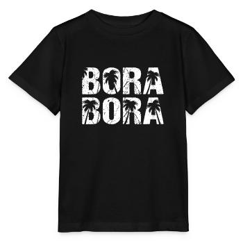 Bora Bora Palmen Pazifik Palmeninsel - Stanley/Stella Kinder T-Shirt MINI CREATOR  - Schwarz - Vorne - Mikhail (115cm)