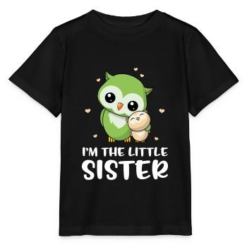 Je suis la petite soeur - petite soeur chouette - T-shirt bio MINI CREATOR Stanley/Stella Enfant - noir - Devant - Mikhail (115cm)