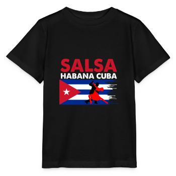 Salsa La Havane Cuba - T-shirt bio MINI CREATOR Stanley/Stella Enfant - noir - Devant - Mikhail (115cm)