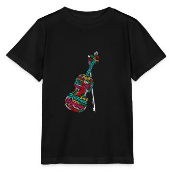 Compositeur classique Violon de musique classique - T-shirt bio MINI CREATOR Stanley/Stella Enfant - noir - Devant - Mikhail (115cm)