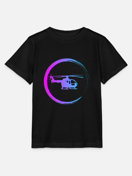 Helikopter Pilot Hubschrauber fliegen - Stanley/Stella Kinder T-Shirt MINI CREATOR - Schwarz