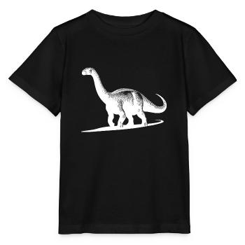 Riesiger Dino Brachiosaurus Dinosaurier - Stanley/Stella Kinder T-Shirt MINI CREATOR  - Schwarz - Vorne - Mikhail (115cm)