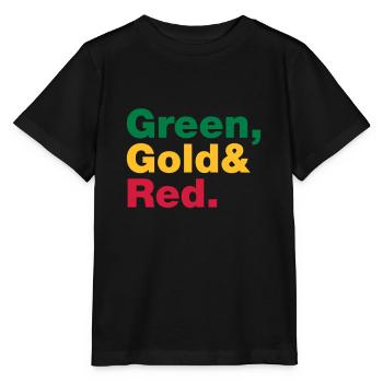 Vert, or et rouge. - T-shirt bio MINI CREATOR Stanley/Stella Enfant - noir - Devant - Mikhail (115cm)