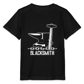 Blacksmith Hammer Anvil - Stanley/Stella MINI CREATOR Kids’ T-Shirt - black - Front - Mikhail (115cm)
