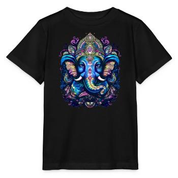 Dieu éléphant Ganesh Ganesha Bouddhisme Hindouisme - T-shirt bio MINI CREATOR Stanley/Stella Enfant - noir - Devant - Mikhail (115cm)