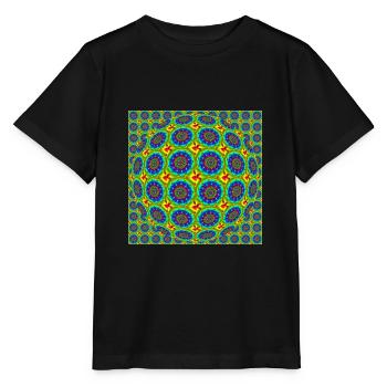ARC-EN-CIEL ABSTRAIT FLEUR FRACTALE - ART DE COULEUR - T-shirt bio MINI CREATOR Stanley/Stella Enfant - noir - Devant - Mikhail (115cm)