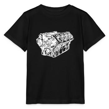 Cylindre de voiture Bloc moteur Ventilateur de cylindrée - T-shirt bio MINI CREATOR Stanley/Stella Enfant - noir - Devant - Mikhail (115cm)