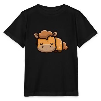 Joli cheval dort - T-shirt bio MINI CREATOR Stanley/Stella Enfant - noir - Devant - Mikhail (115cm)