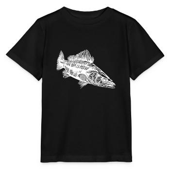 Predator Zander pour les pêcheurs amateurs de carnassiers - T-shirt bio MINI CREATOR Stanley/Stella Enfant - noir - Devant - Mikhail (115cm)