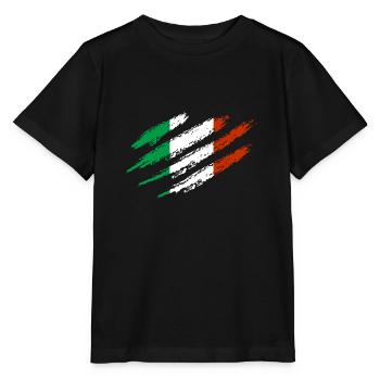 Italië Vlag Scratch Claws Cut Rome Pisa Land - Stanley/Stella Kinder-T-shirt MINI CREATOR  - zwart - Voor - Mikhail (115cm)