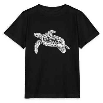 Small floating turtle - Stanley/Stella MINI CREATOR Kids’ T-Shirt - black - Front - Mikhail (115cm)