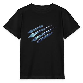 Wolf Scratch Marks Klauwen Wild - Stanley/Stella Kinder-T-shirt MINI CREATOR  - zwart - Voor - Mikhail (115cm)
