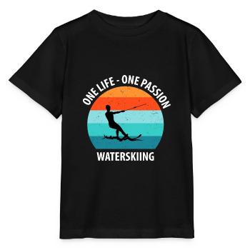 Wasserskier Wasserski Wasserskifahrer - Stanley/Stella Kinder T-Shirt MINI CREATOR  - Schwarz - Vorne - Mikhail (115cm)