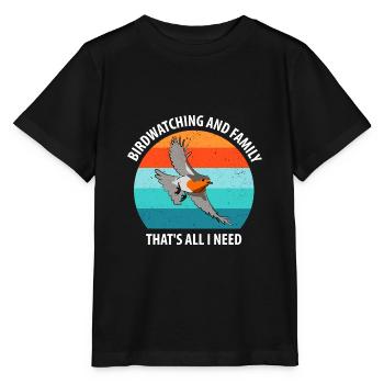 Observation des oiseaux Observation des oiseaux Observation des oiseaux - T-shirt bio MINI CREATOR Stanley/Stella Enfant - noir - Devant - Mikhail (115cm)