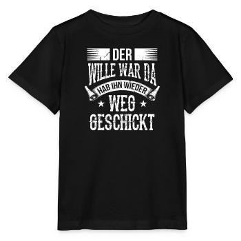 Der Wille war da und ich habe ihn weggeschickt - Stanley/Stella Kinder T-Shirt MINI CREATOR  - Schwarz - Vorne - Mikhail (115cm)