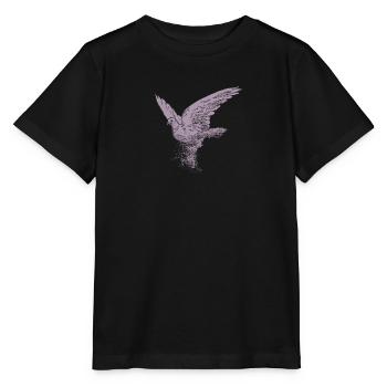 Rosa Taube Friedenstaube Dispersion - Stanley/Stella Kinder T-Shirt MINI CREATOR  - Schwarz - Vorne - Mikhail (115cm)