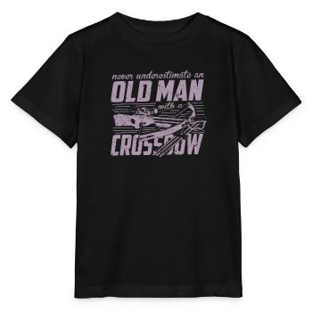 Armbrust Unterschätze niemals einen alten Mann - Stanley/Stella Kinder T-Shirt MINI CREATOR  - Schwarz - Vorne - Mikhail (115cm)