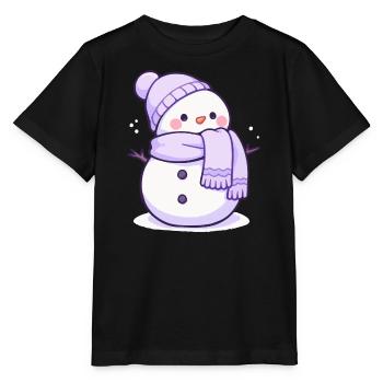Süßer Weihnachts Schneemann - Festtags-Design - Stanley/Stella Kinder T-Shirt MINI CREATOR  - Schwarz - Vorne - Mikhail (115cm)