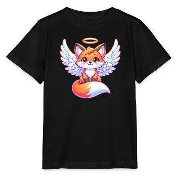 Rotfuchs Engel Heiligenschein Flügel - Stanley/Stella Kinder T-Shirt MINI CREATOR  - Schwarz - Vorne - Mikhail (115cm)
