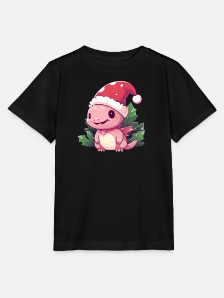Weihnachts-Axolotl Mistelzweig - Stanley/Stella Kinder T-Shirt MINI CREATOR - Schwarz
